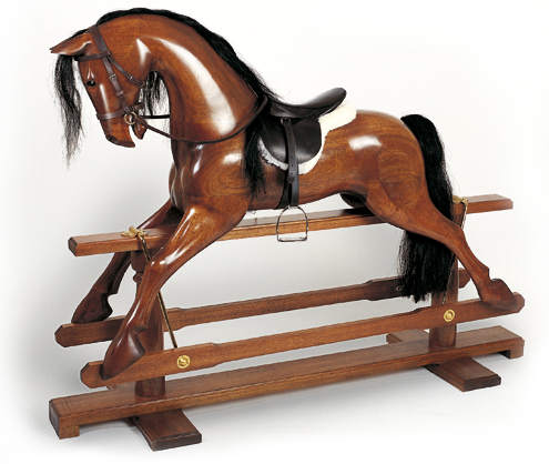 traditional wooden rocking horse